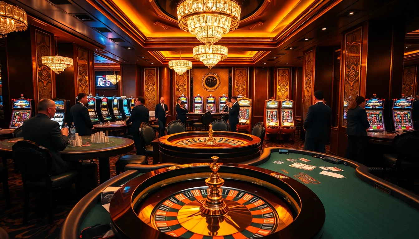 Experience the thrill of gambling at B52club with vibrant casino tables and engaged players.