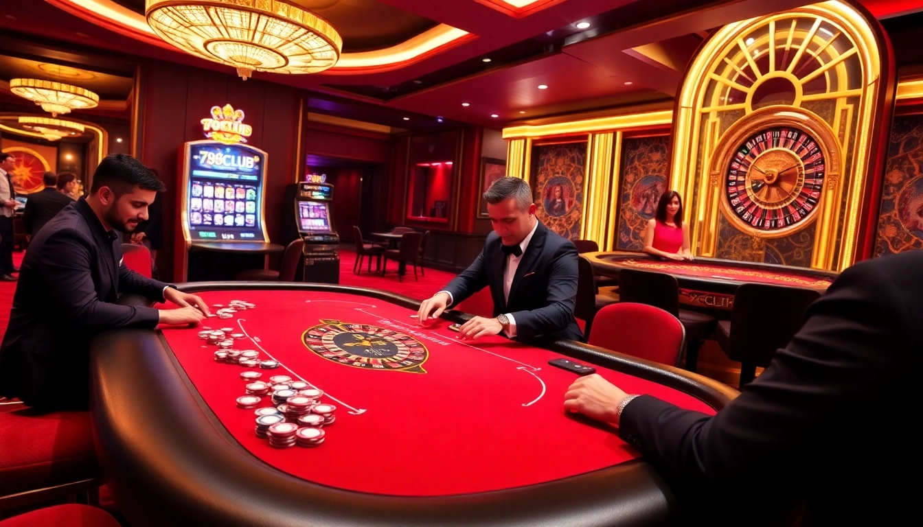 Intense poker action at 789CLUB casino with vibrant chips and exciting atmosphere.