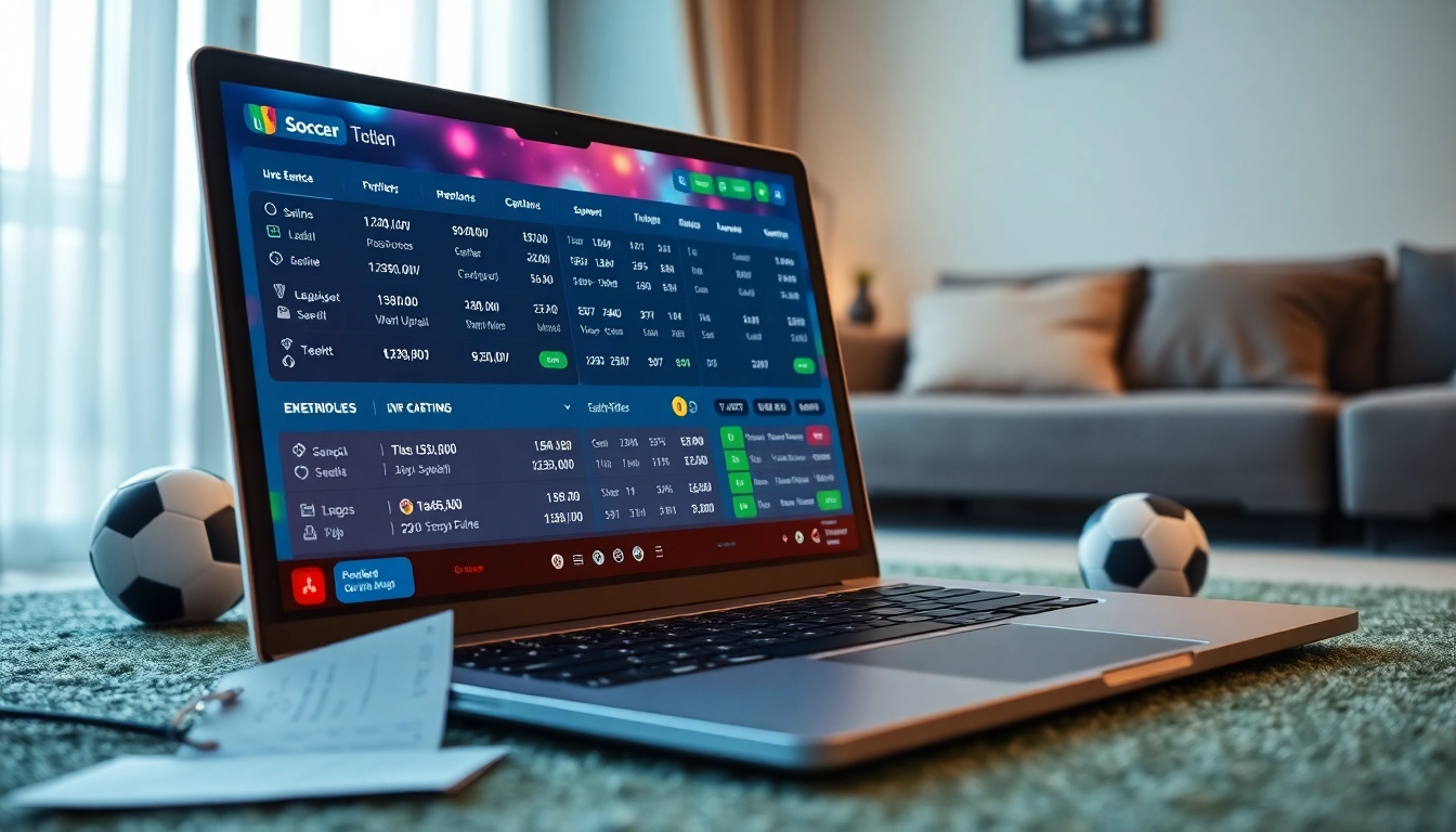 Engaging in online betting,แทงบอลยังไง with sports odds displayed on a laptop screen.