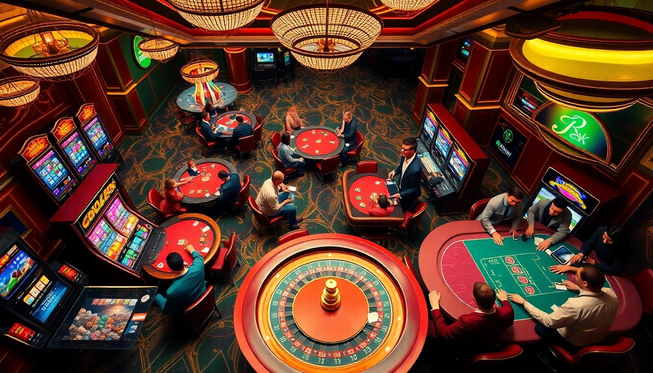 Experience thrilling action at link ev88 casino with vibrant games, poker tables, and engaging players.