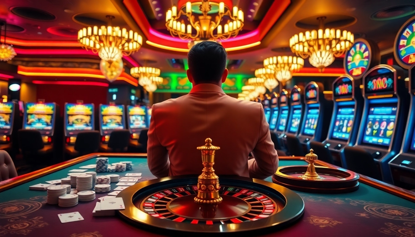 Pahala4d players engaged at a vibrant casino table with cards and chips.