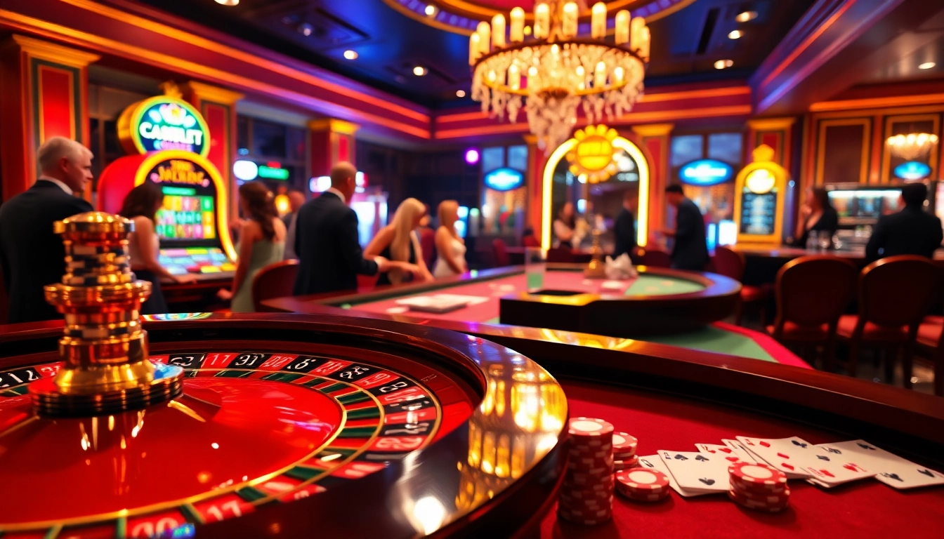Players engaging at a casino table with SC88 lighting, showcasing poker chips and cards.
