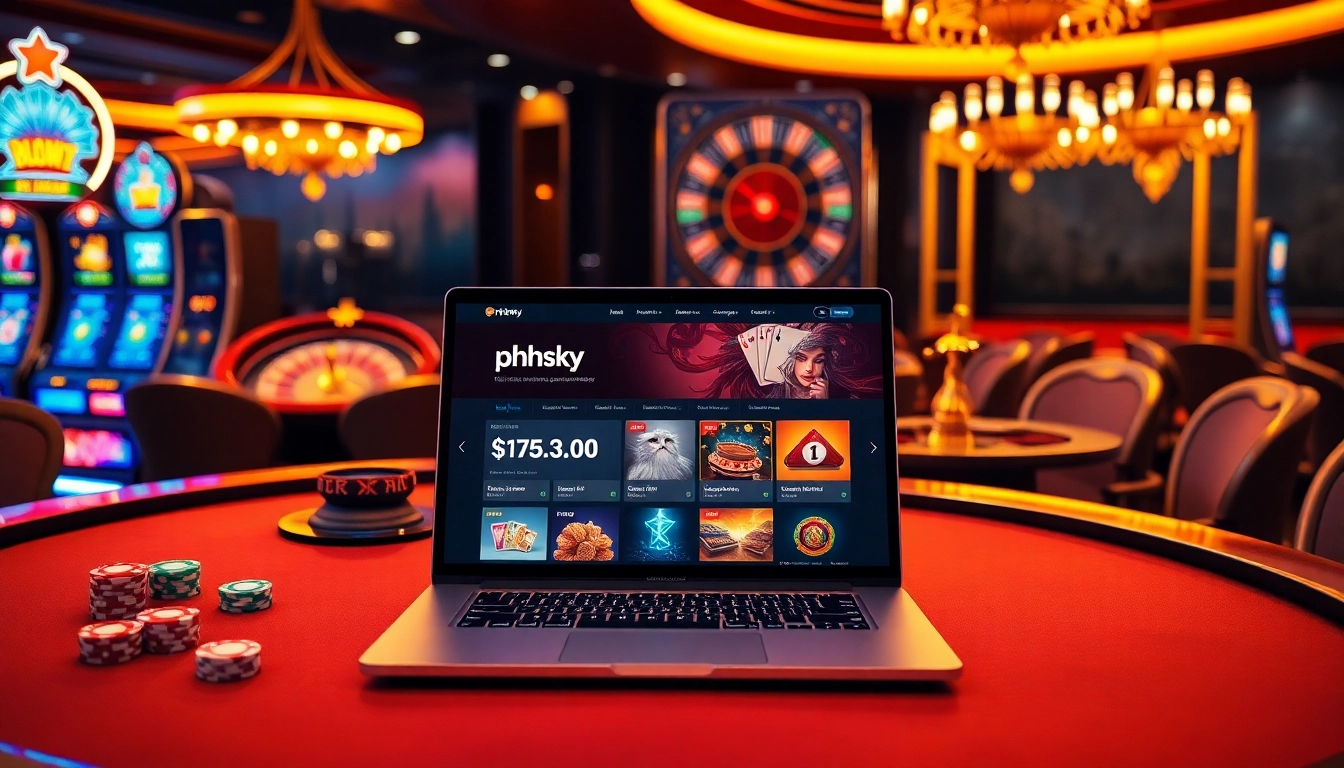 Experience the excitement of online gambling at phsky with vibrant casino elements.