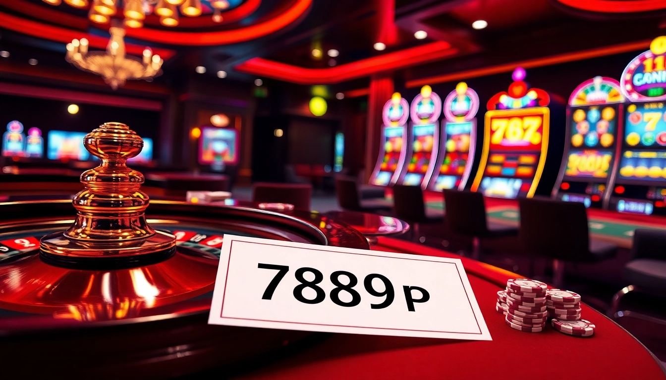 High-stakes players enjoying a luxurious casino experience at 789p with vibrant tables, chips, and gaming action.
