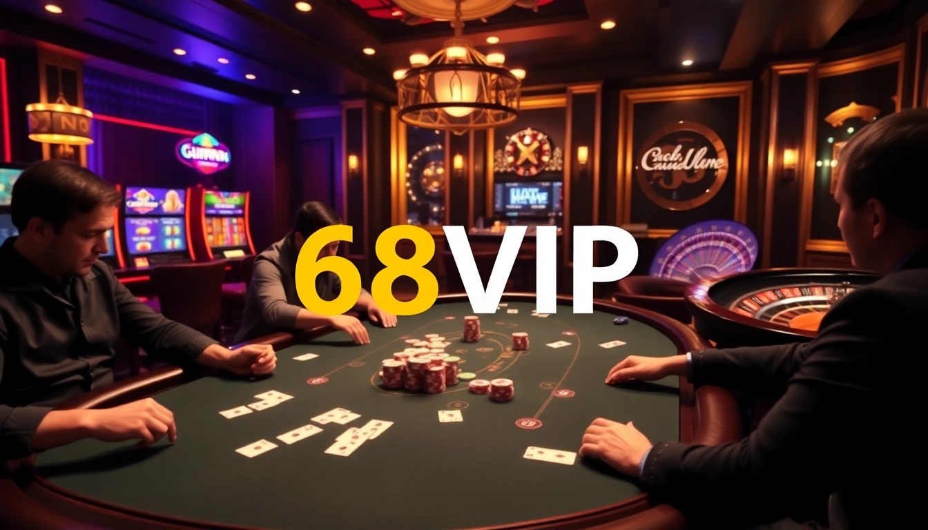 Engage in high-stakes gaming at 68VIP's online casino, featuring vibrant tables and exciting roulette action.