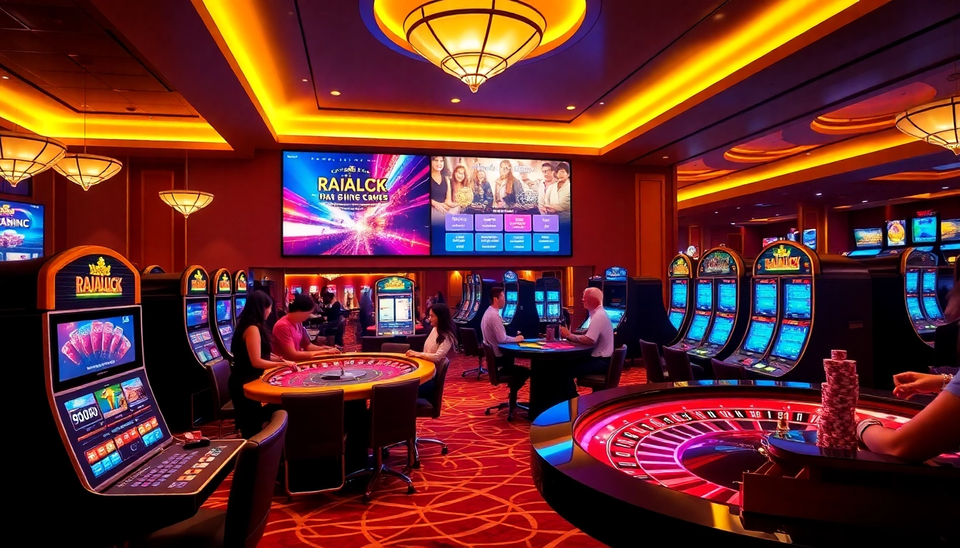 Immerse yourself in a vibrant casino scene featuring engaging gameplay at rajaluck.