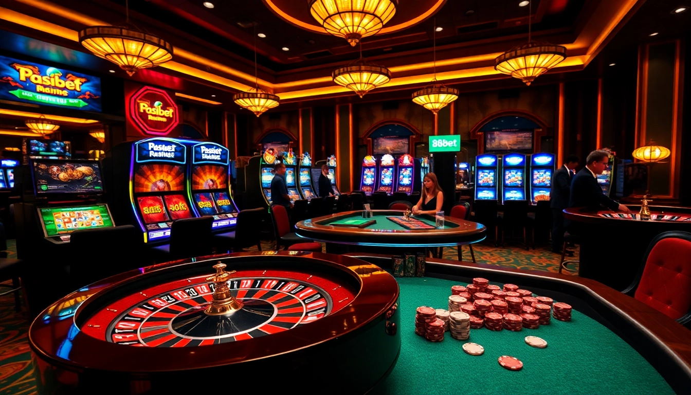 Players strategizing their bets at an exciting 188bet casino table with poker chips and roulette wheels.