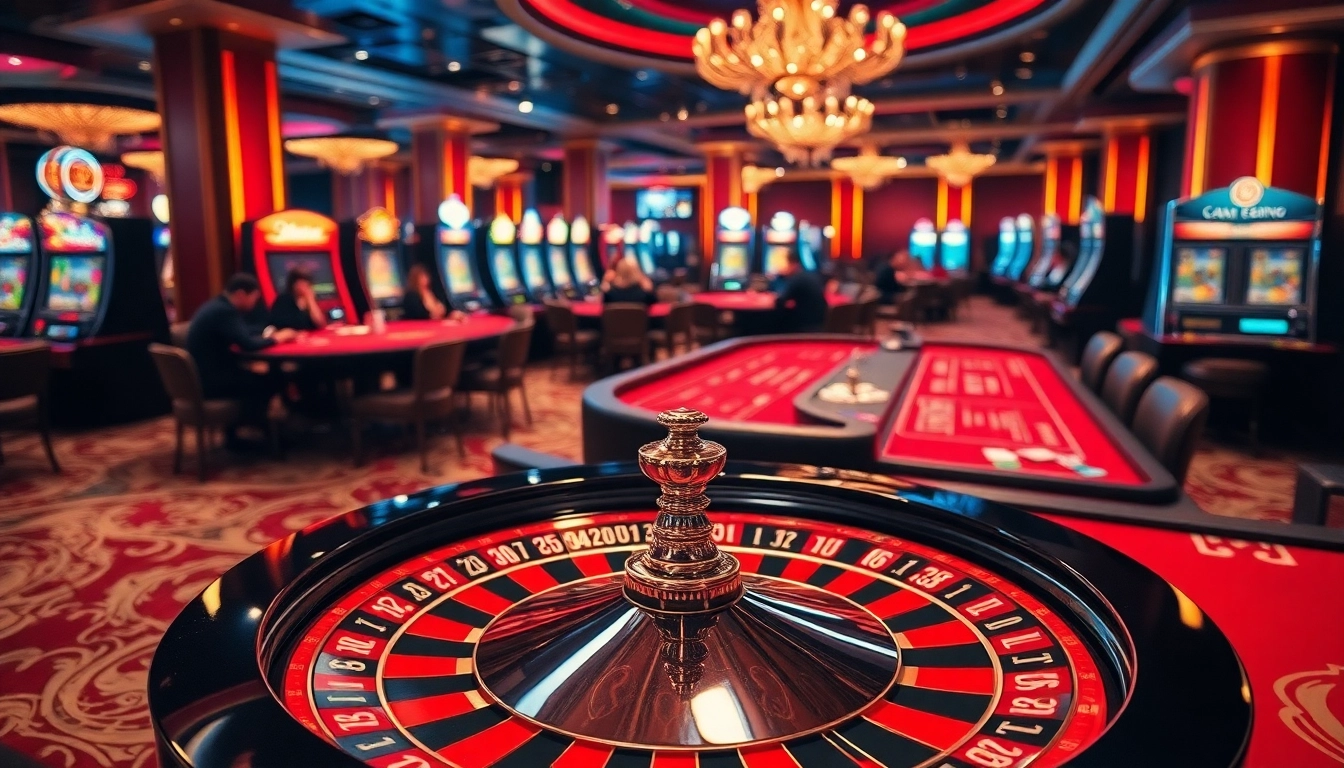 WW88 casino players engaging at the roulette wheel and poker tables in an exciting atmosphere.